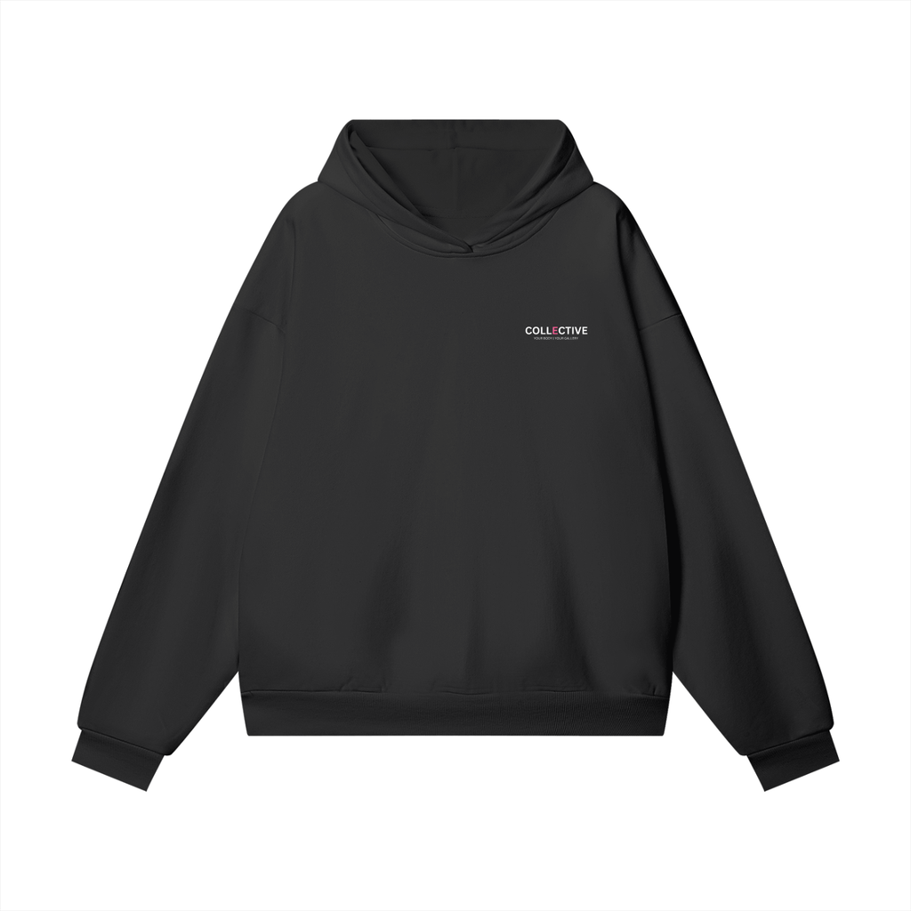 Collective Consciousness Vol 1 Heavyweight Hidden Pocket Fleece Hoodie — front view, premium UK streetwear"