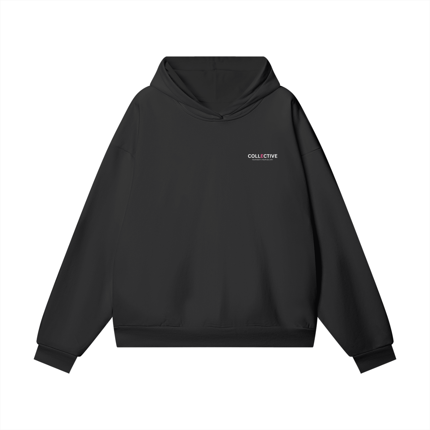 Collective Consciousness Vol 1 Heavyweight Hidden Pocket Fleece Hoodie — front view, premium UK streetwear"