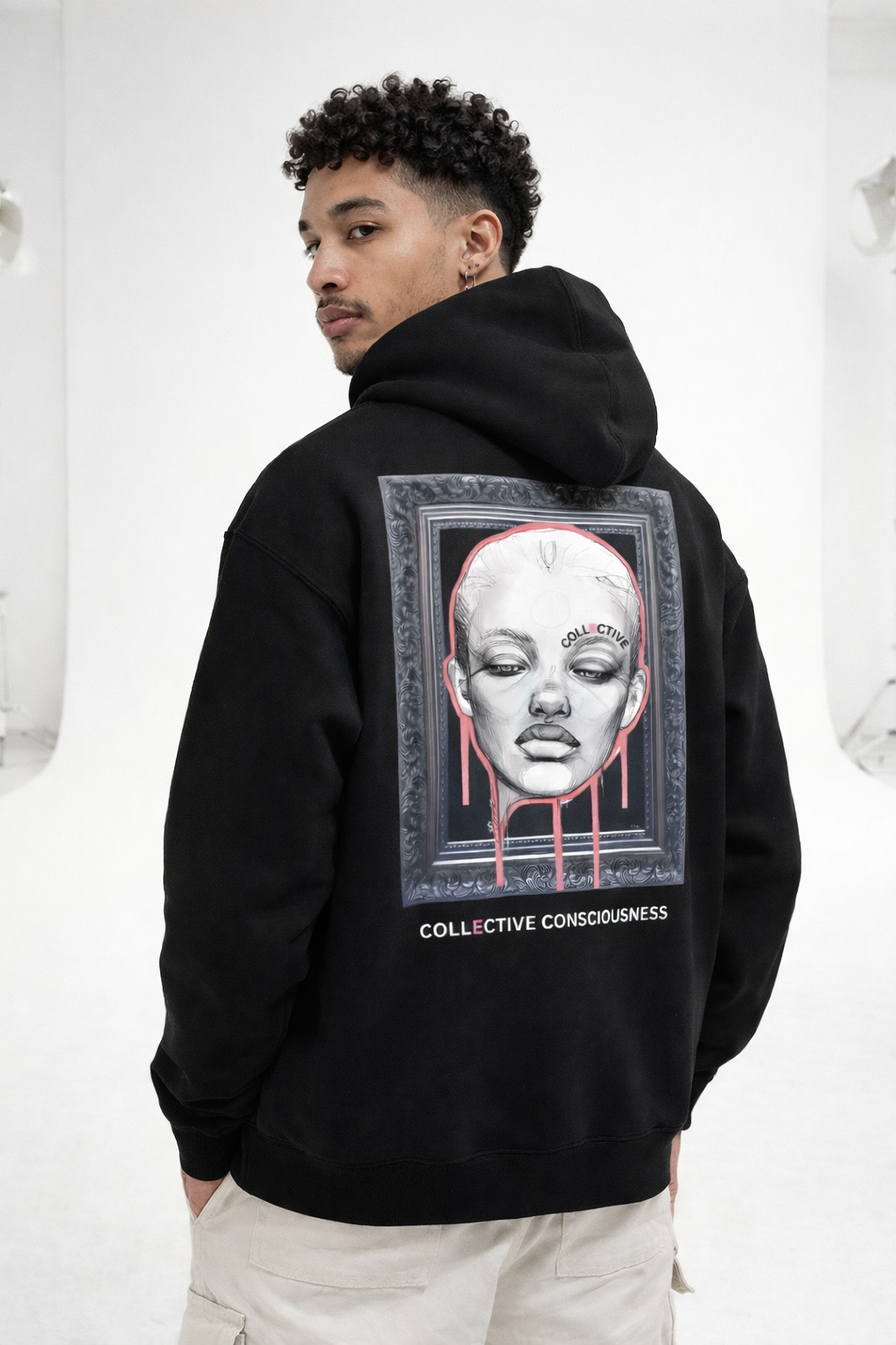 Collective Consciousness Vol 1 Heavyweight Hoodie — lifestyle shot, premium streetwear UK