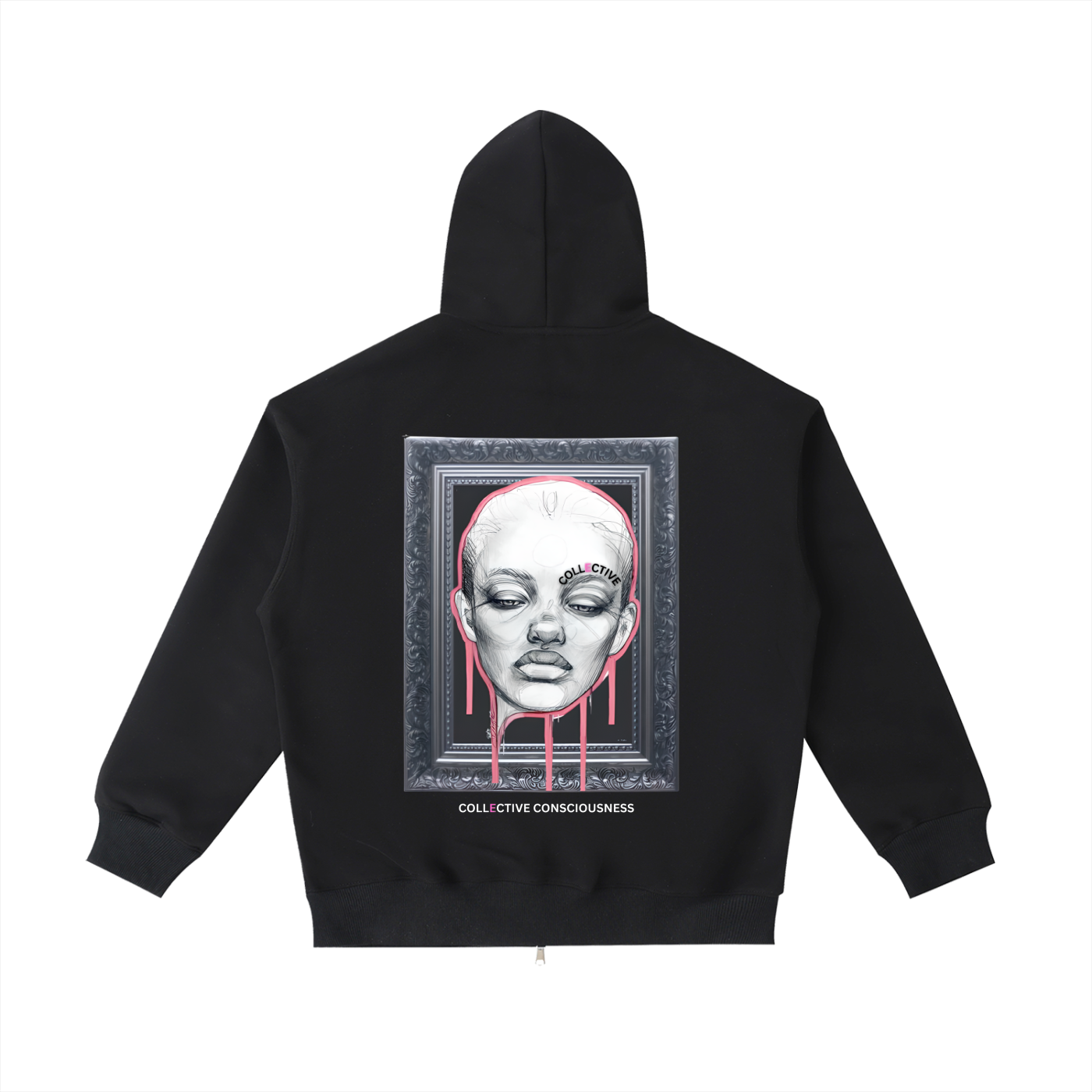 Collective Consciousness Heavyweight Hoodie — back view, heavyweight fleece UK streetwear