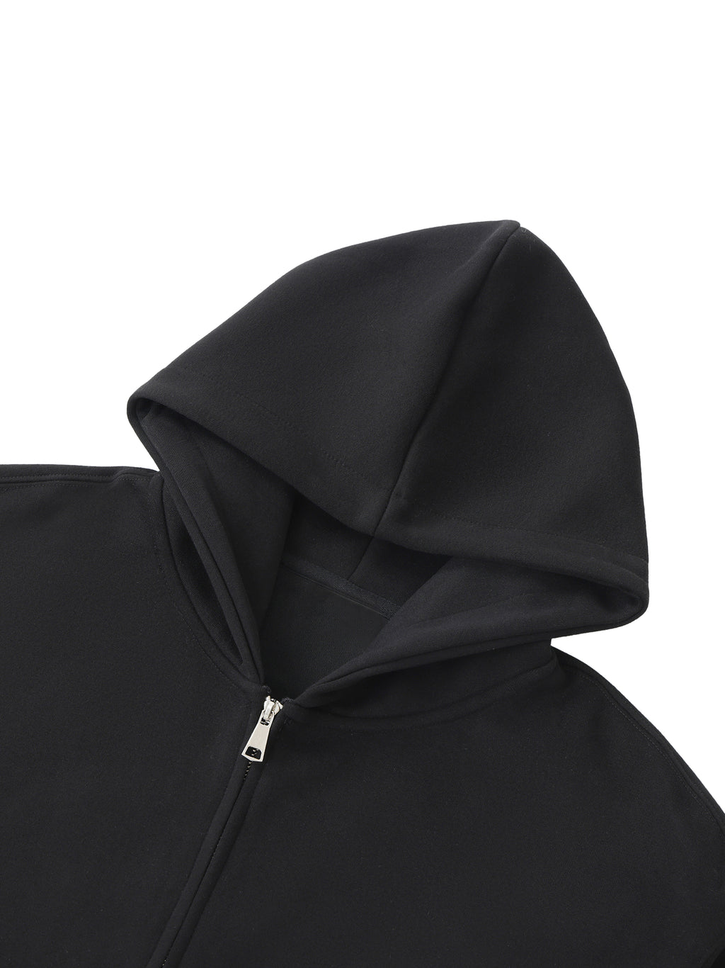 ollective Consciousness Heavyweight Hoodie — close up detail, premium quality stitching
